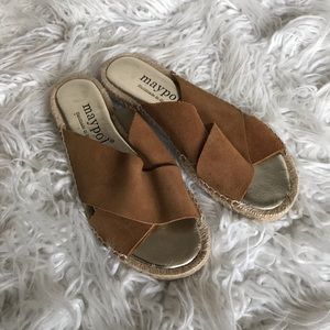 ANTHRO‎ MAYPOL SUEDE BROWN ESPADRILLE SANDAL SLIDE
